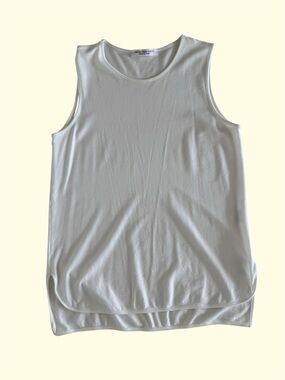 Amina Rubinacci Sleeveless White Cotton Tank Top - Size 42 Italian